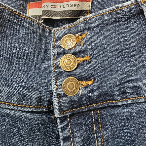 Vintage Tommy Hilfiger Y2K High Waist Button Fly Jeans Dark Wash | Waist 29” - Picture 4 of 7